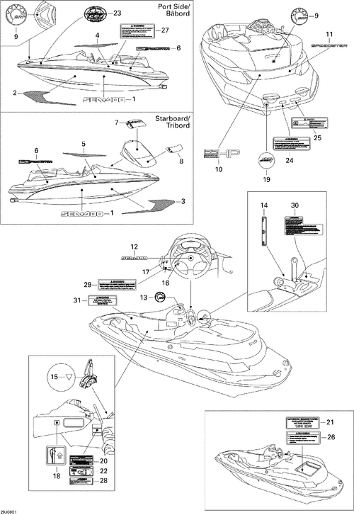 Sea-Doo Rotax Decal 155 HP, OEM Part # 204901721