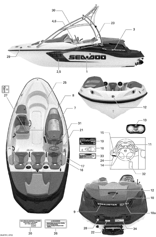 Sea-Doo Cover Storage Decal, OEM Part # 204901733