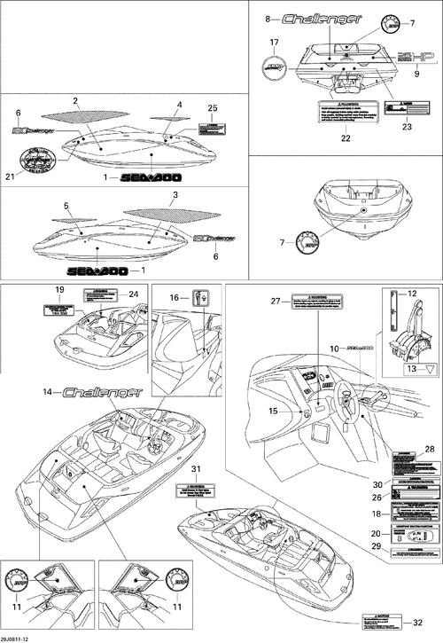 Sea-Doo LOGO 180 Challenger, OEM Part # 204901734