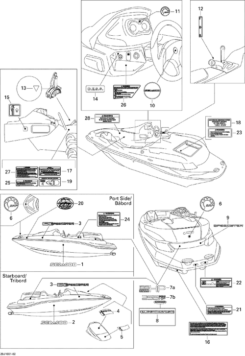 Sea-Doo Decal Supercharged, OEM Part # 204901738