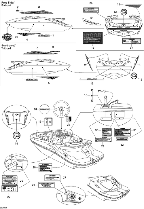Sea-Doo Power Capacity Label, OEM Part # 204901984