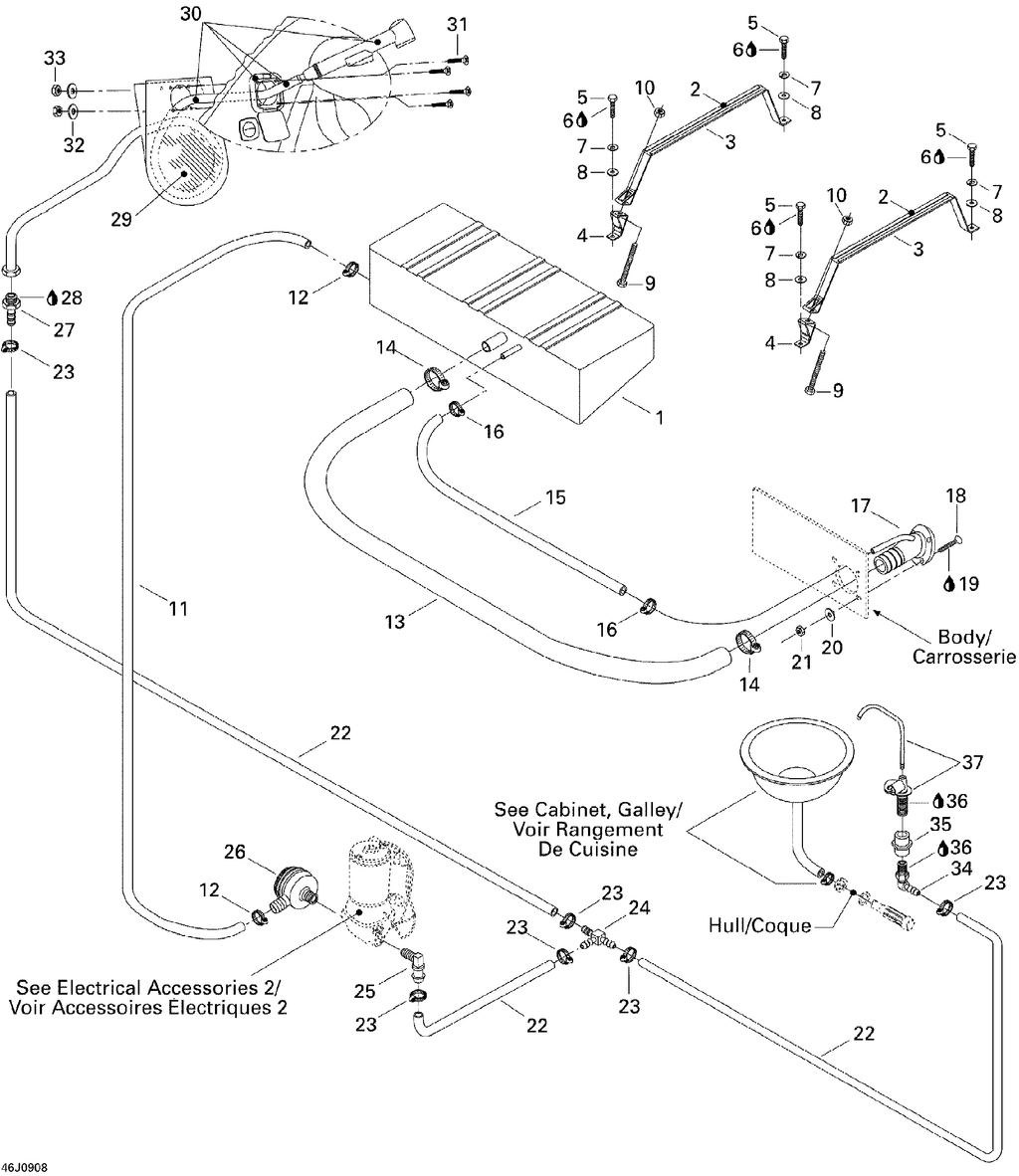 Sea-Doo MALE Fitting 1/2, OEM Part # 204940019