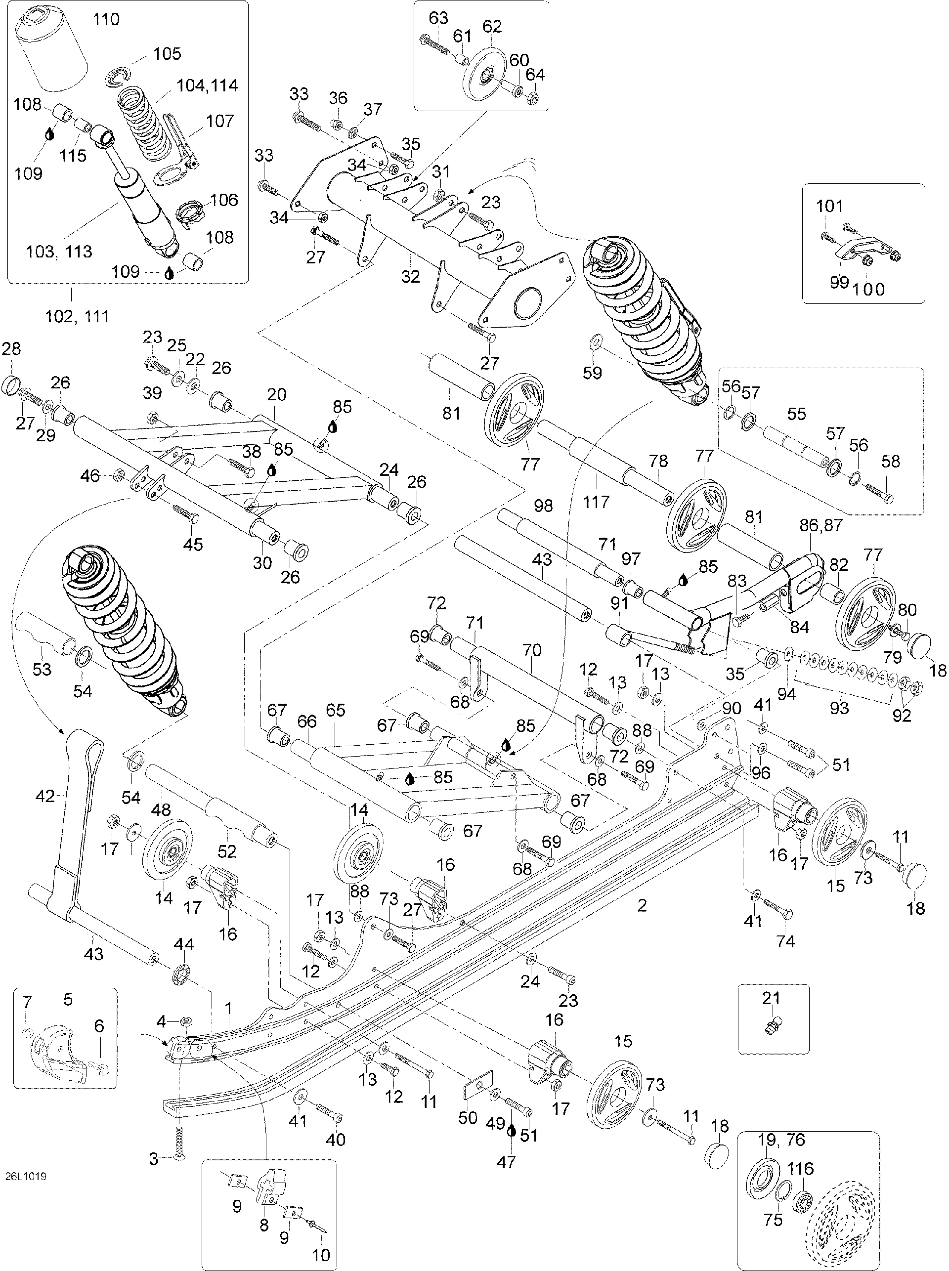 Fits 2009-2010 Ski-Doo Expedition TUV 600HO SDI XU / Expedition TUV REV-XU Screw Socket Hd.din 912, OEM Part # 205004547 - schematic diagram