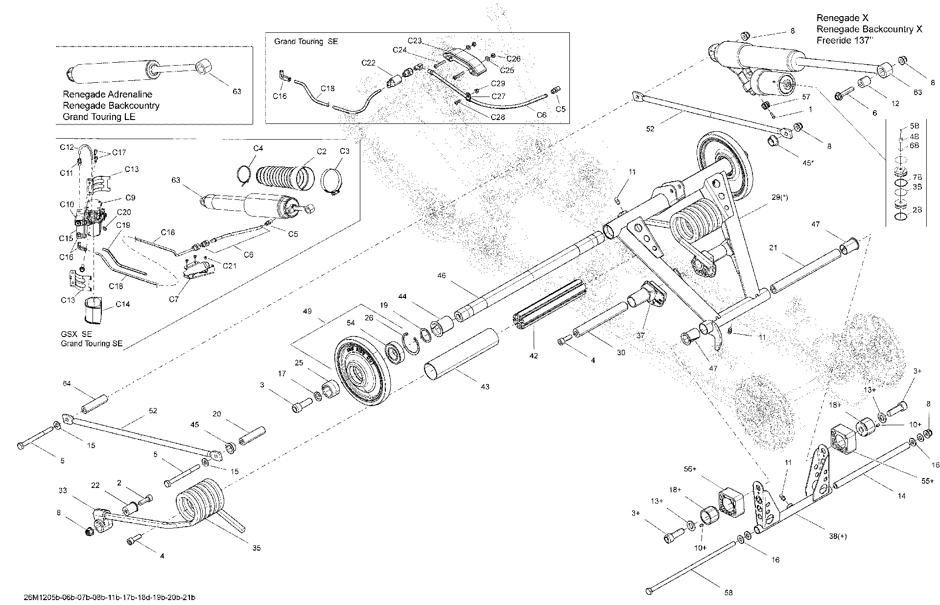 Fits 2010-2017 Ski-Doo | Can-Am Grand Touring LE & SE XR / GSX LE & SE XR Socket HEAD Screw M6 X 16, OEM Part # 205061644 - schematic diagram