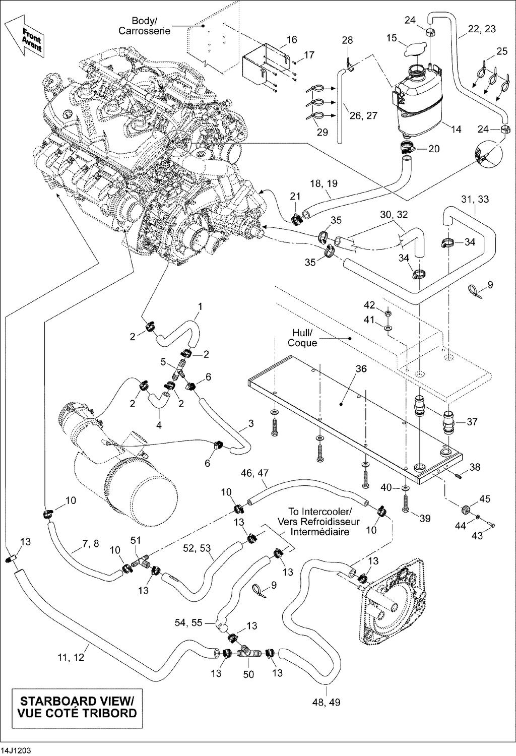 Fits 2004-2012 Sea-Doo 200 Speedster 510 / 210 Challenger S & Challenger SE 310 Socket HEAD Screw M10 X 50, OEM Part # 205405060 - schematic diagram
