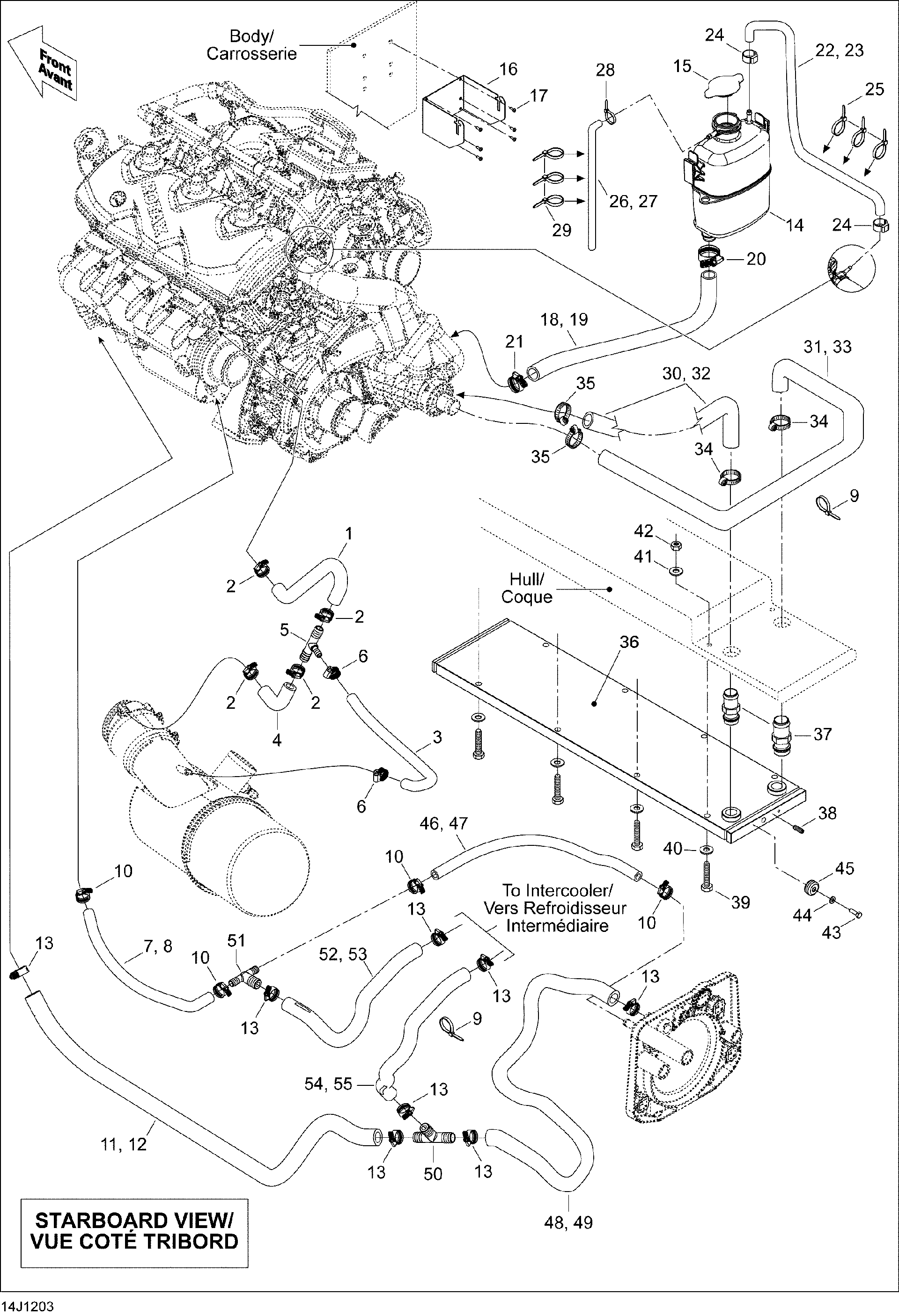 Fits 2004-2012 Sea-Doo 200 Speedster 510 / 210 Challenger S & Challenger SE 310 Socket HEAD Screw M10 X 50, OEM Part # 205405060 - schematic diagram