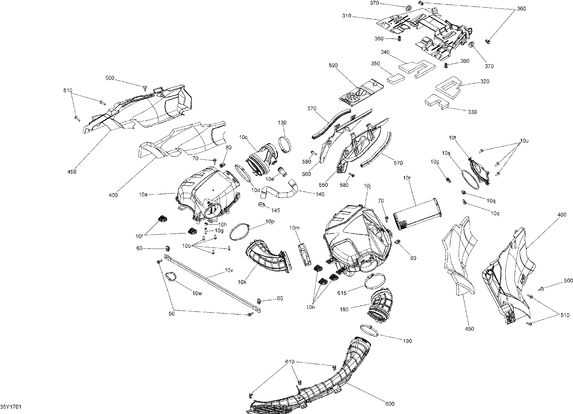 Fits 2010-2017 Can-Am Spyder RT Limited SE6 / Spyder RT SE6 TRIM 3000MM LONG, OEM Part # 219704351 - schematic diagram