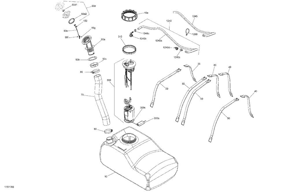 Fits 2009-2017 Sea-Doo GTI-GTR-GTS / SPARK HOSE I.D. 7.9MM 3000MM LON, OEM Part # 219704395 - schematic diagram