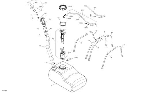 Fits 2009-2017 Sea-Doo GTI-GTR-GTS / SPARK HOSE I.D. 7.9MM 3000MM LON, OEM Part # 219704395 - schematic diagram