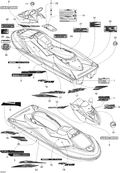 Sea-Doo LH SEA DOO HULL Decal, OEM Part # 219902748