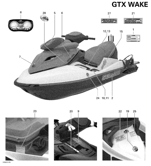 Sea-Doo Decal Front LH, OEM Part # 219902824
