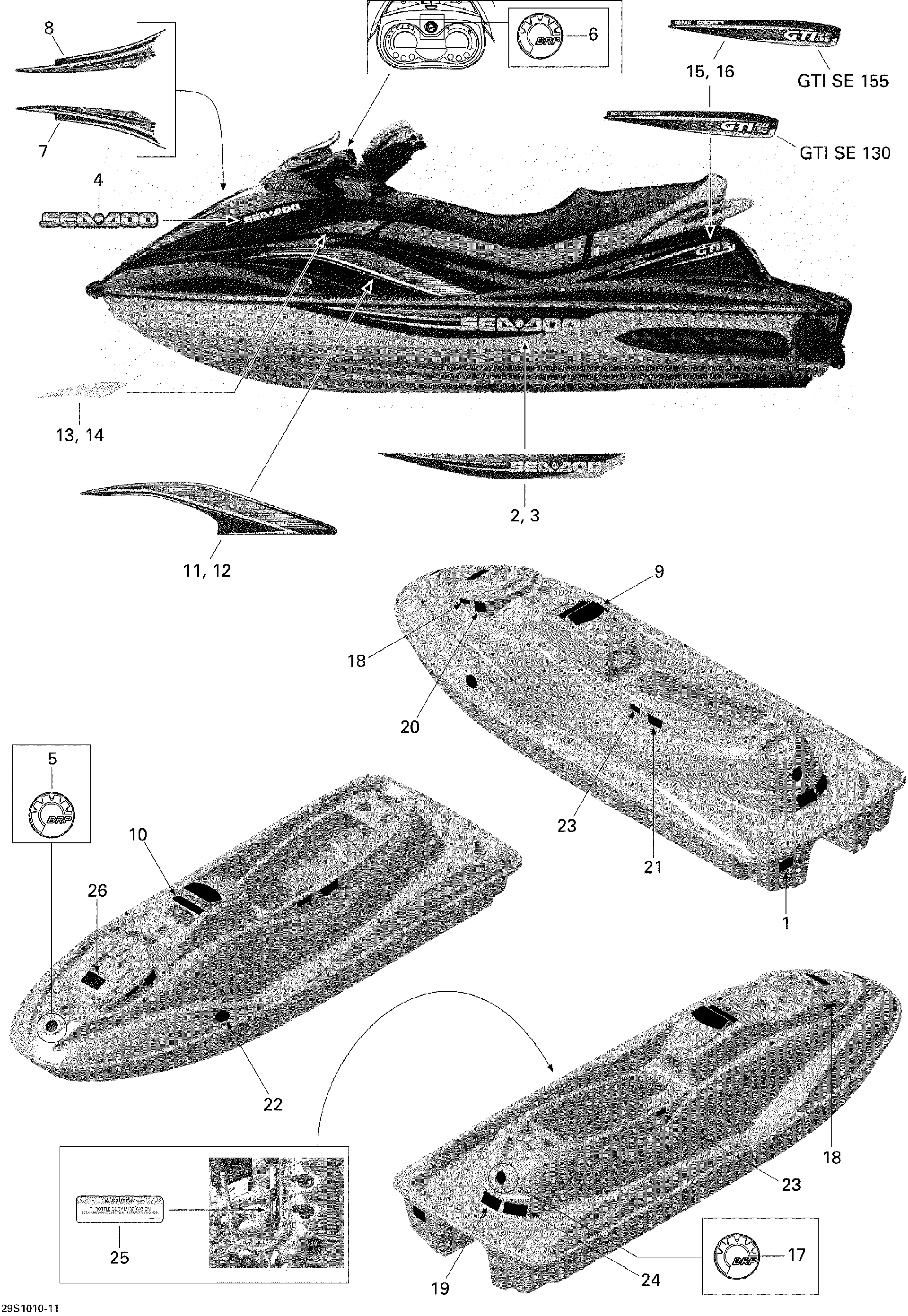 Sea-Doo LH Cover Decal, OEM Part # 219903012