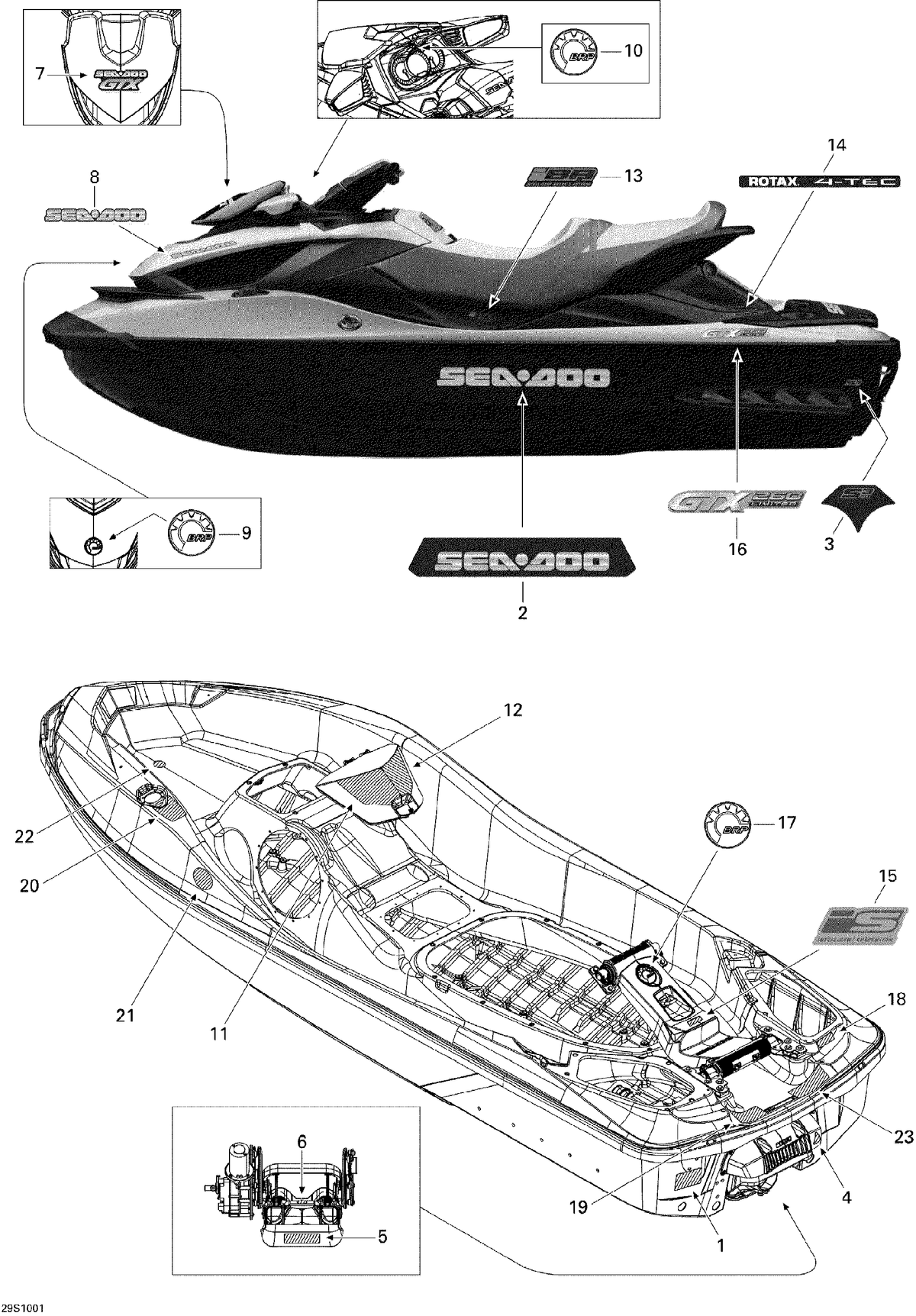 Sea-Doo Decal Sea-doo, OEM Part # 219903054