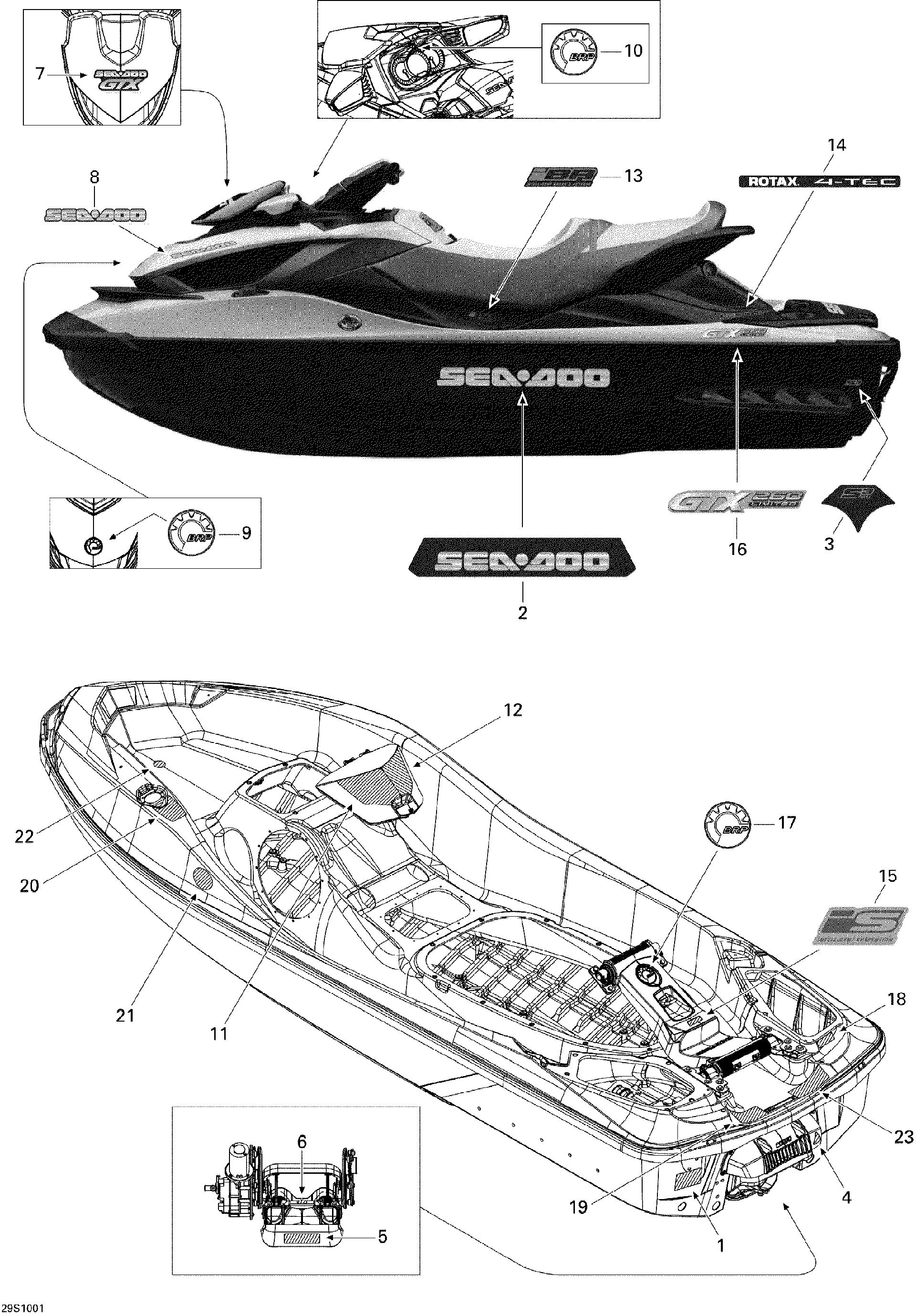 Sea-Doo Decal Sea-doo, OEM Part # 219903054