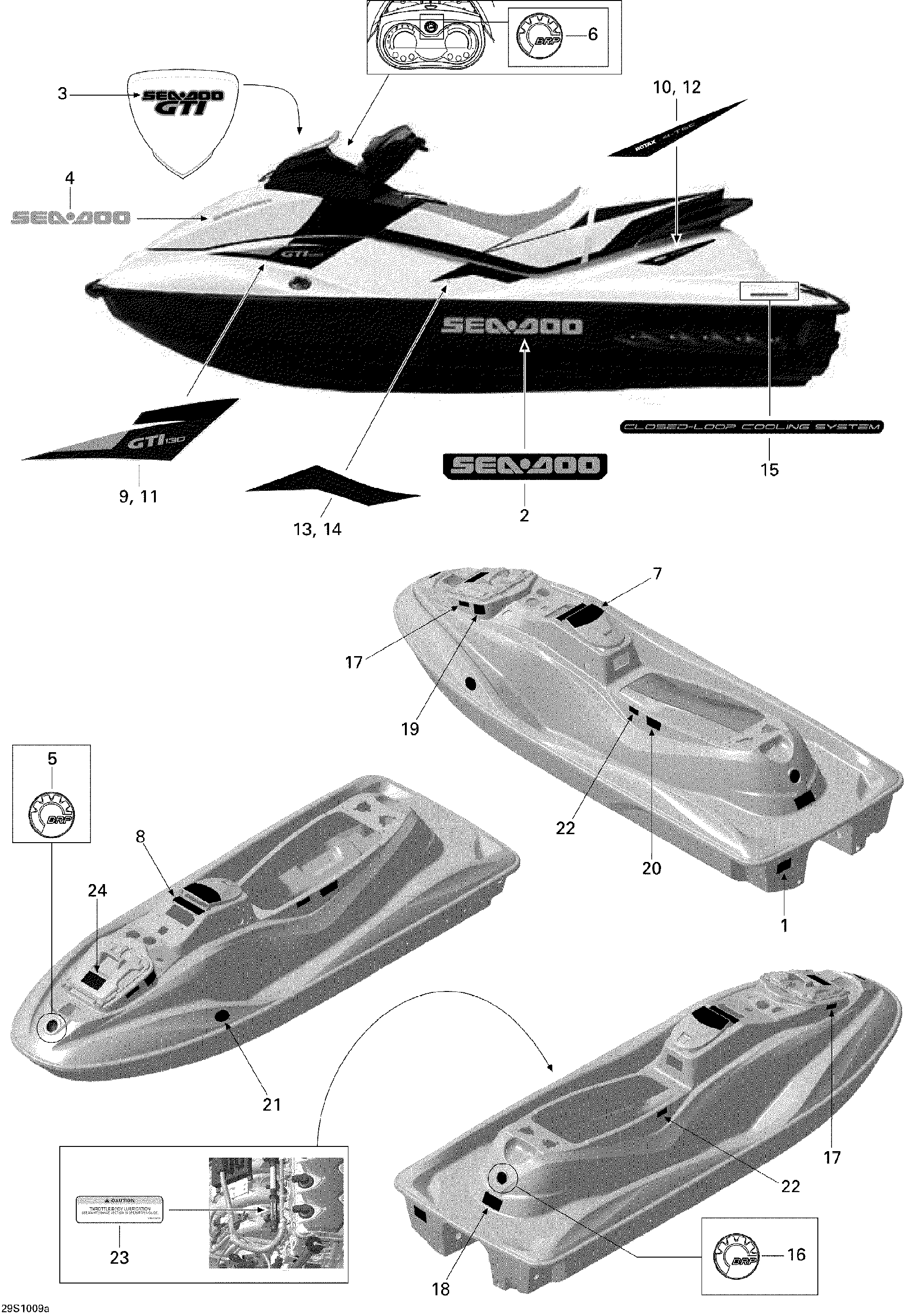 Sea-Doo Decal Deflector, OEM Part # 219903113