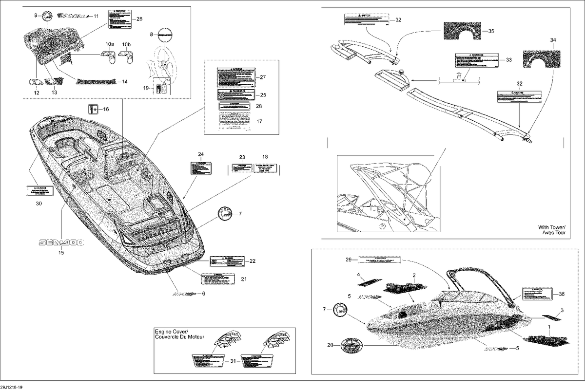 Sea-Doo DECK Graphic, OEM Part # 219903363
