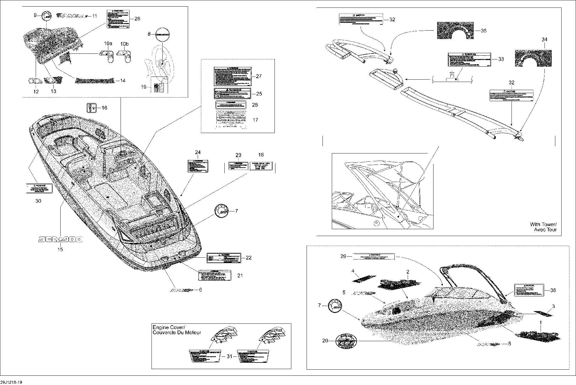 Sea-Doo DECK Graphic, OEM Part # 219903363