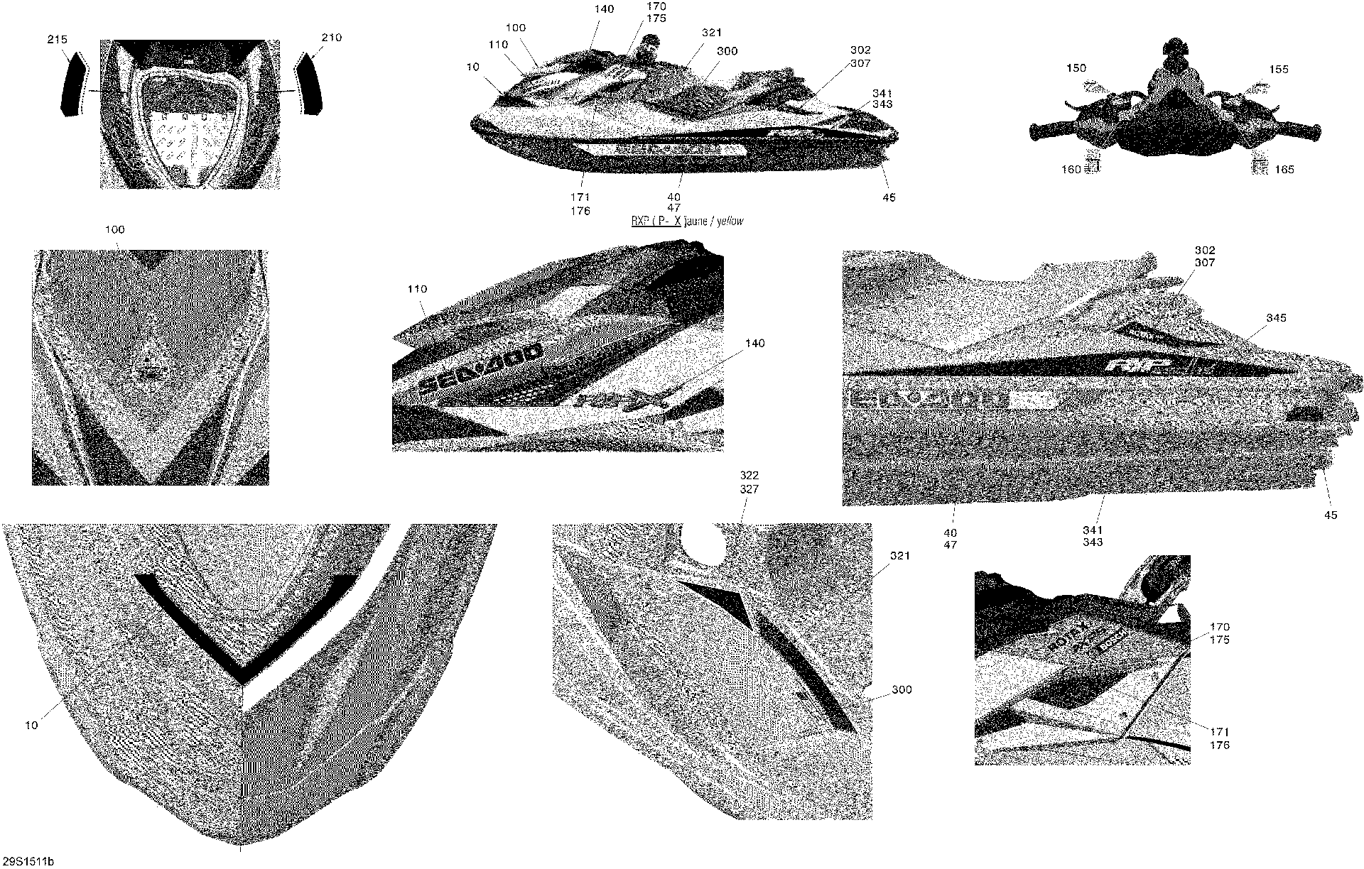 Fits 2015 Sea-Doo RXP-X 260 & RS Sea-doo Decal, OEM Part # 219904425 - schematic diagram