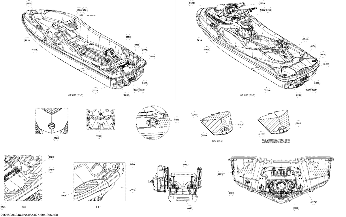 Fits 2015 Sea-Doo GTX 155 / GTX LTD 215 Label-english, OEM Part # 219904653 - schematic diagram