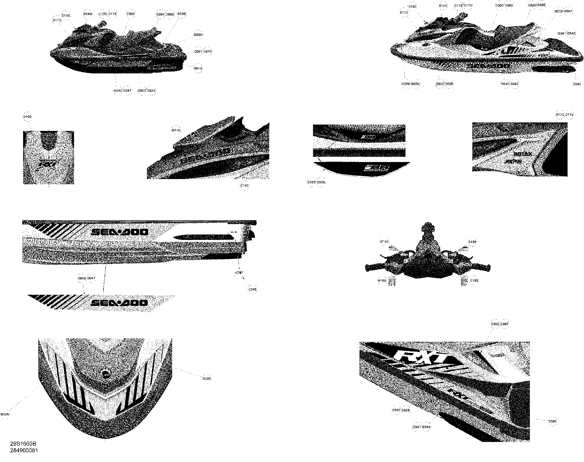 Fits 2016 Sea-Doo RXT Identification Decal LEFT, OEM Part # 219904742 - schematic diagram