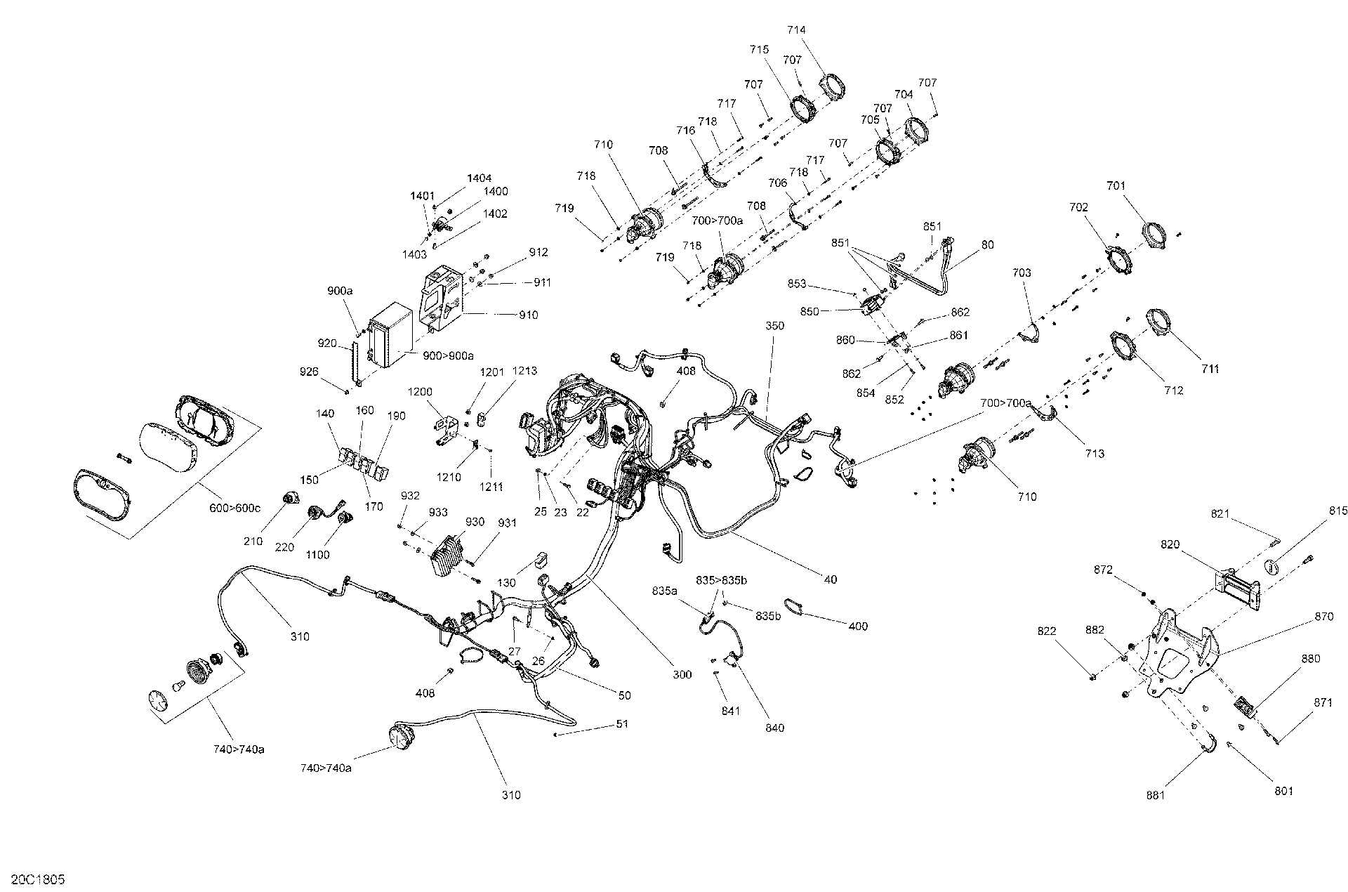 Fits 2014-2018 Can-Am 1- Maverick / 2- Maverick MAX TORX Screw M8 X 20, Scotch, OEM Part # 235382046 - schematic diagram