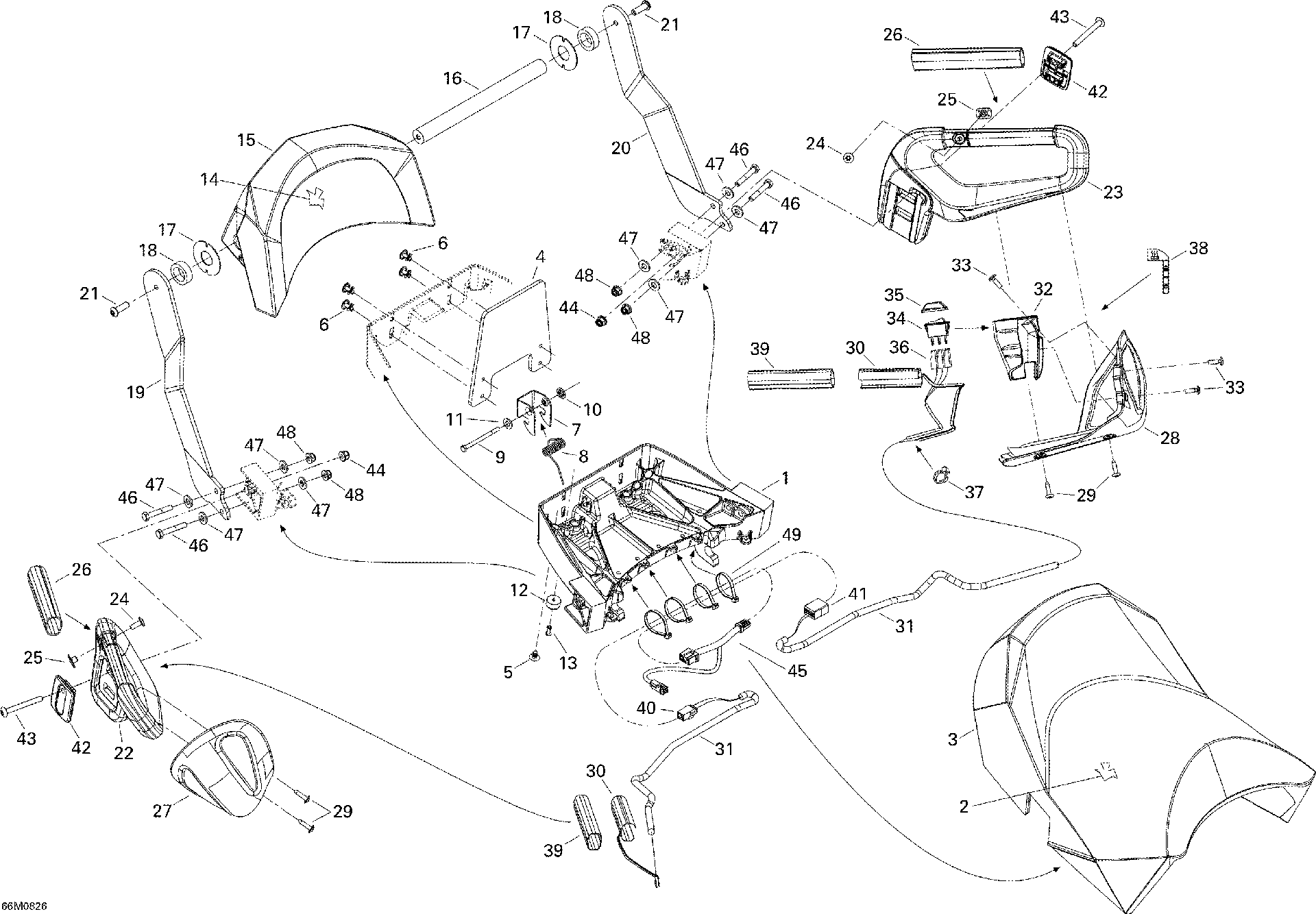 Fits 2008 Ski-Doo GSX LTD TOURING 600 HO SDI TORX Truss Screw M8 X 75, OEM Part # 250000327 - schematic diagram