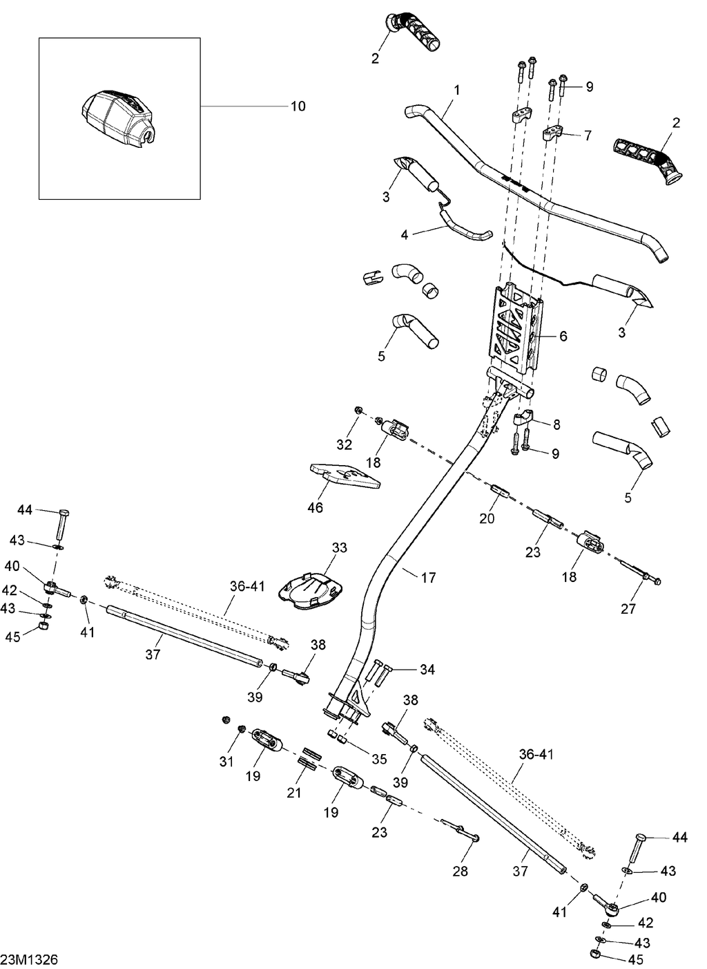 Fits 2011-2013 Ski-Doo EXPEDITION SPORT 550F XP Elastic Locking NUT M10, OEM Part # 250100132 - schematic diagram