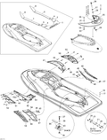 Fits 2008-2011 Sea-Doo RXP-X 255 & RS / RXP-X 255 and 255 RS RH KNEE PAD Silver, OEM Part # 269001293 - schematic diagram