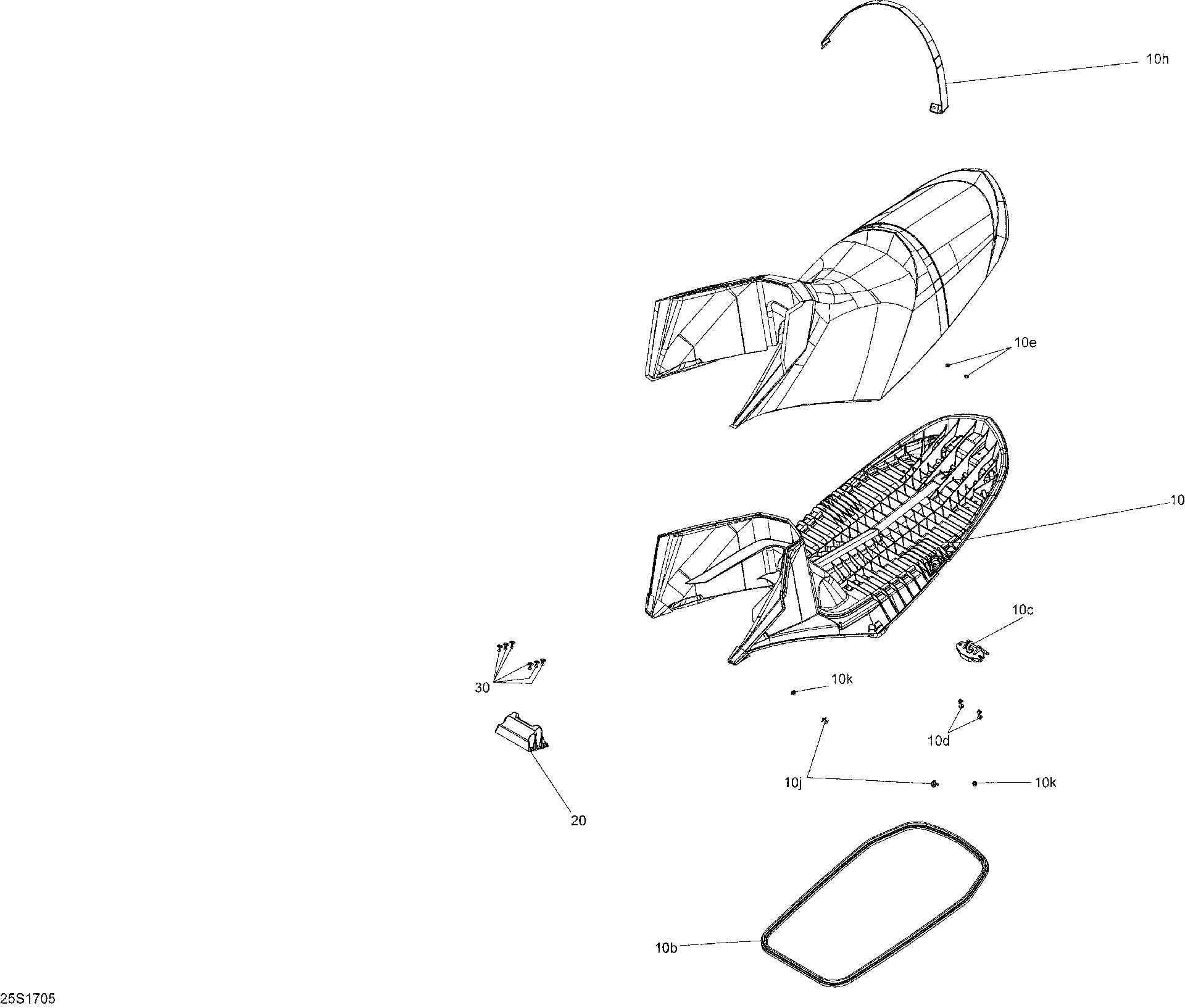 Fits 2016-2017 Sea-Doo RXP SEAT Strap, OEM Part # 269002787 - schematic diagram