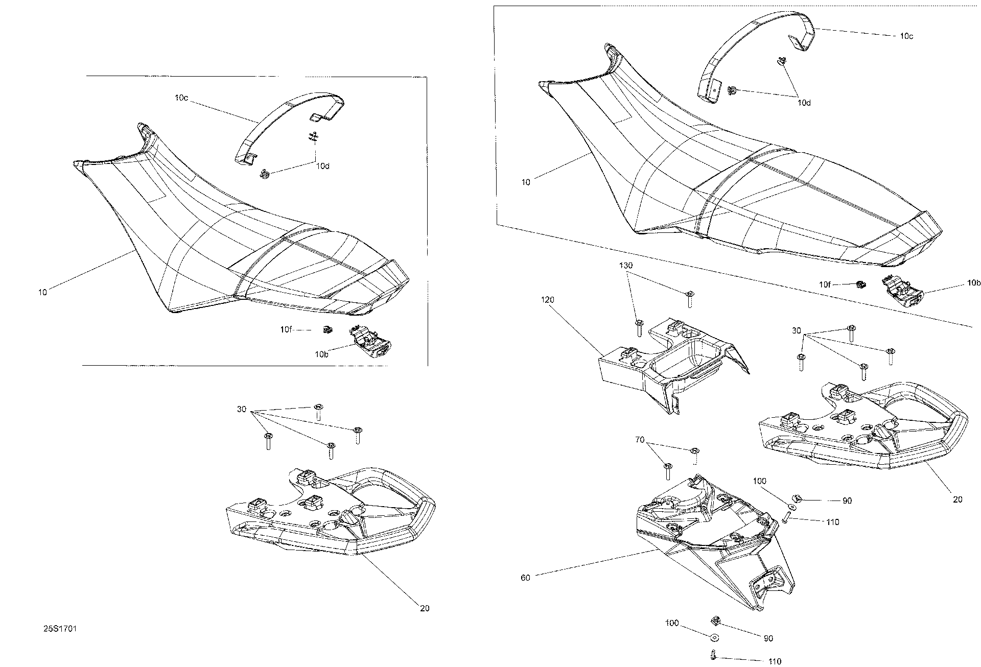 Fits 2016-2017 Sea-Doo SPARK SEAT Strap, Krypton Green, OEM Part # 269002959 - schematic diagram