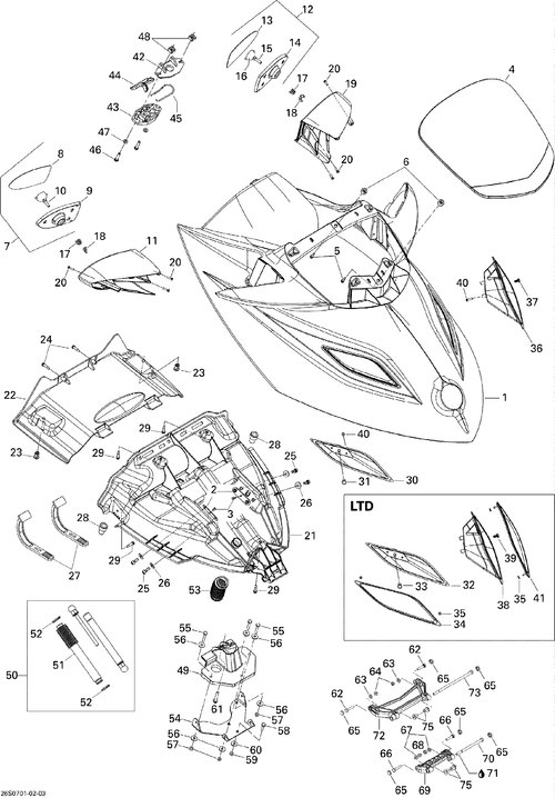 Sea-Doo Housing RH, OEM Part # 269501564