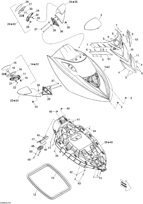 Sea-Doo Mirror Sheel, OEM Part # 269501578