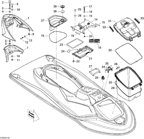 Sea-Doo Storage BOX Cover, OEM Part # 269501585