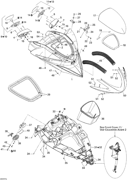 Sea-Doo LH Mirror Housing, OEM Part # 269501591