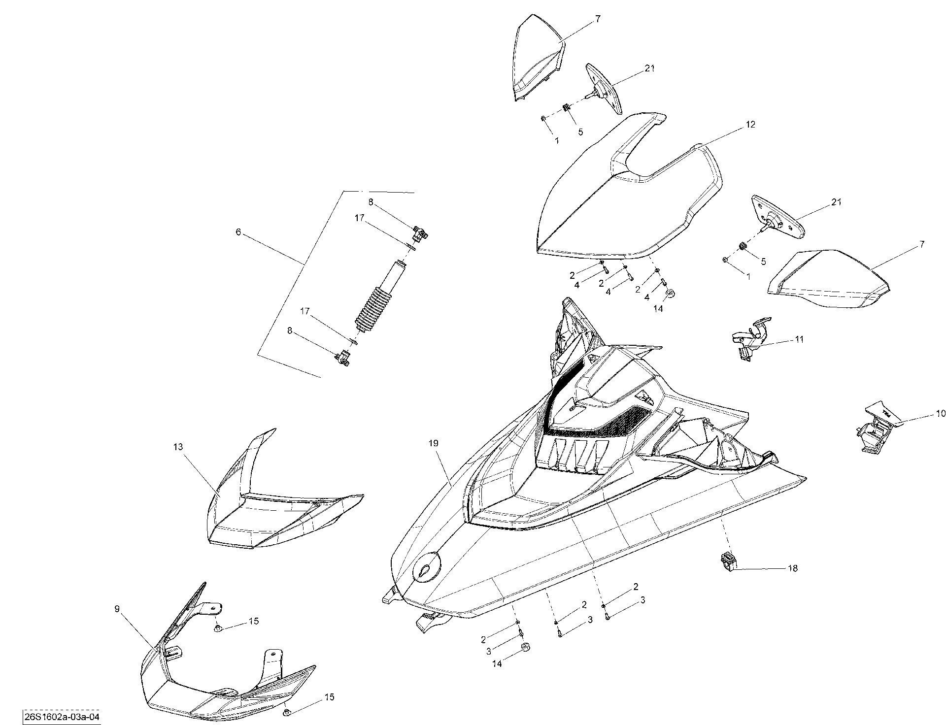 Fits 2016 Sea-Doo RXT LH Housing, Yellow, OEM Part # 269502207 - schematic diagram
