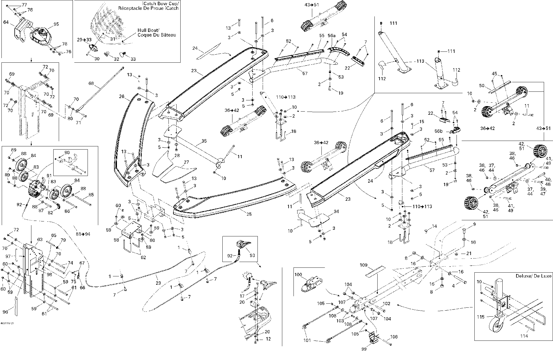 Fits 2011 Sea-Doo Accessory / Trailer (Advanced Tec iCatch I De Luxe) 2011 Catcher Casing, OEM Part # 269800399 - schematic diagram