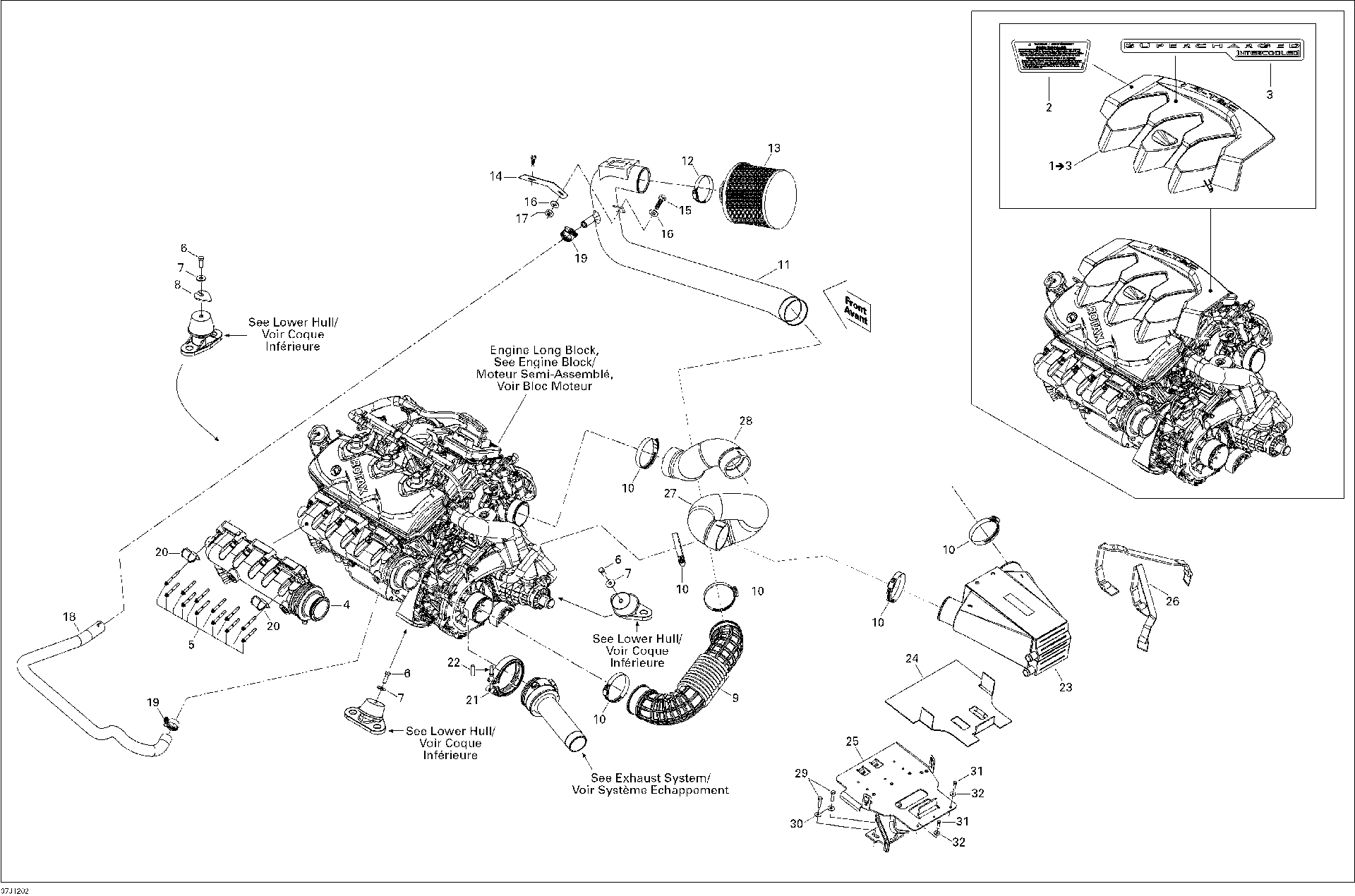 Fits 2009-2012 Sea-Doo 150 Speedster 260 / 180 Challenger SE 260 Cooler Support, OEM Part # 270000752 - schematic diagram