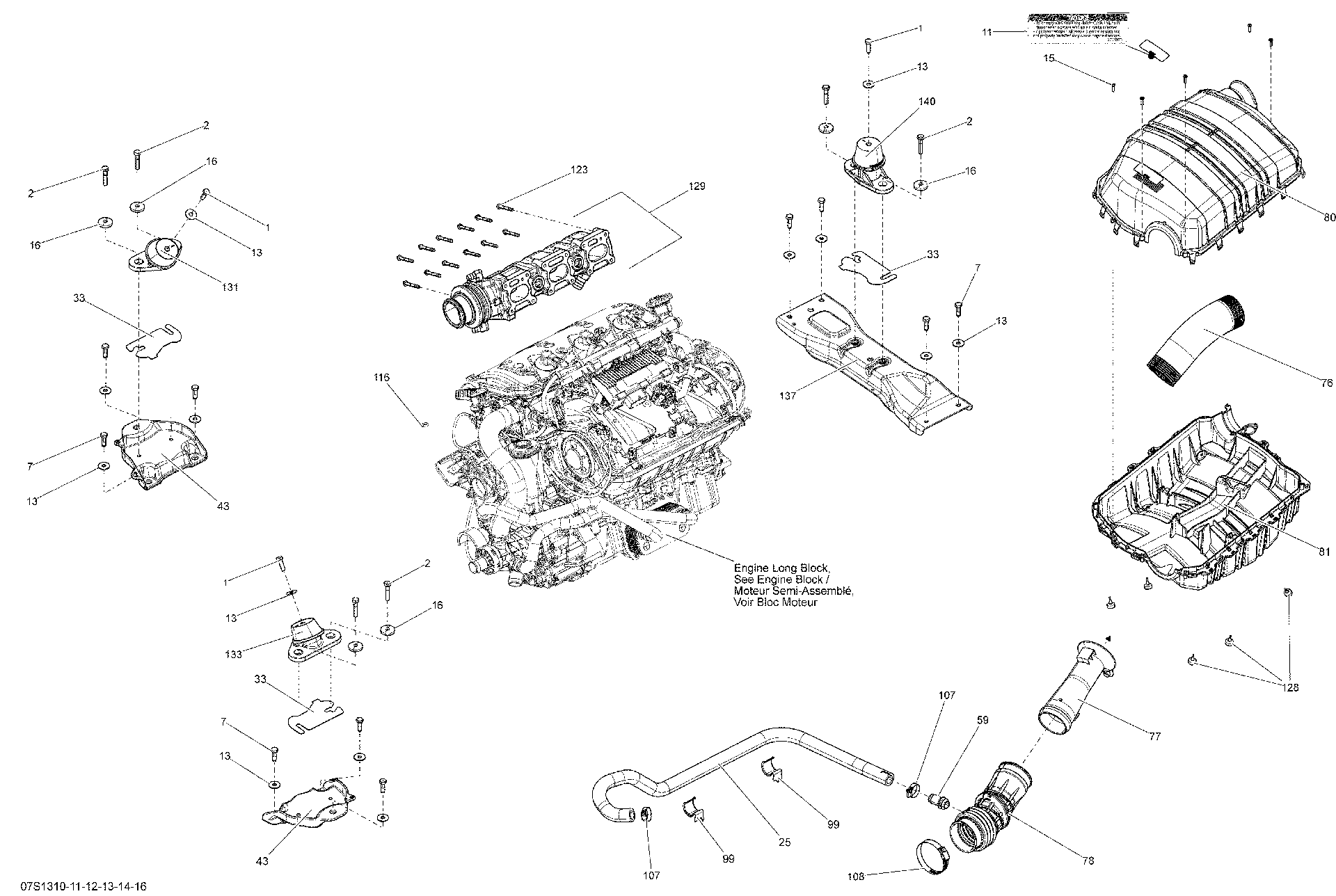 Fits 2009-2013 Sea-Doo GTI SE 130 / GTX 215 LH Stopper, OEM Part # 270000796 - schematic diagram