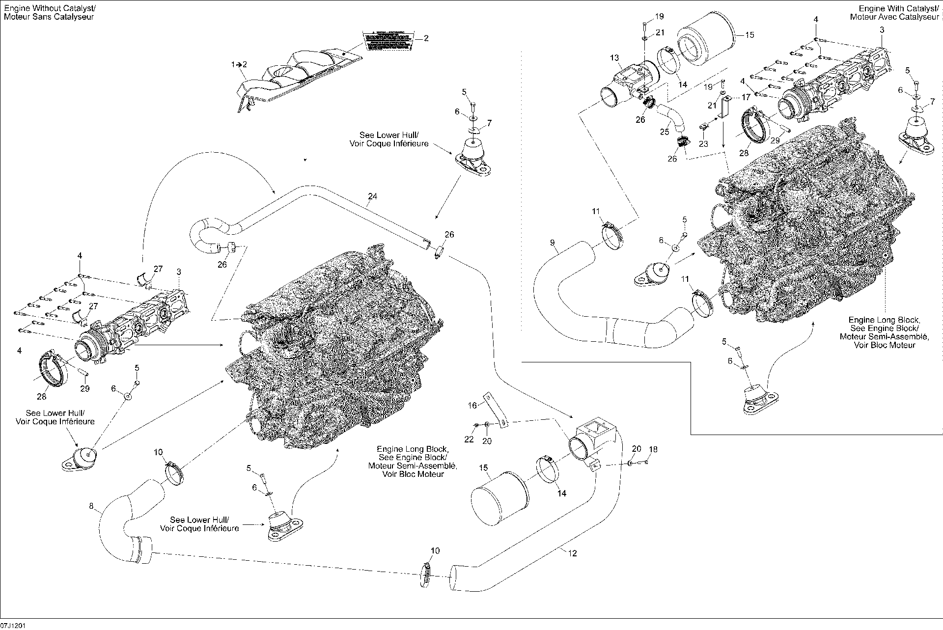 Fits 2010-2012 Sea-Doo 150 Speedster 155 / 150 Speedster 260 Formed HOSE, OEM Part # 270000808 - schematic diagram