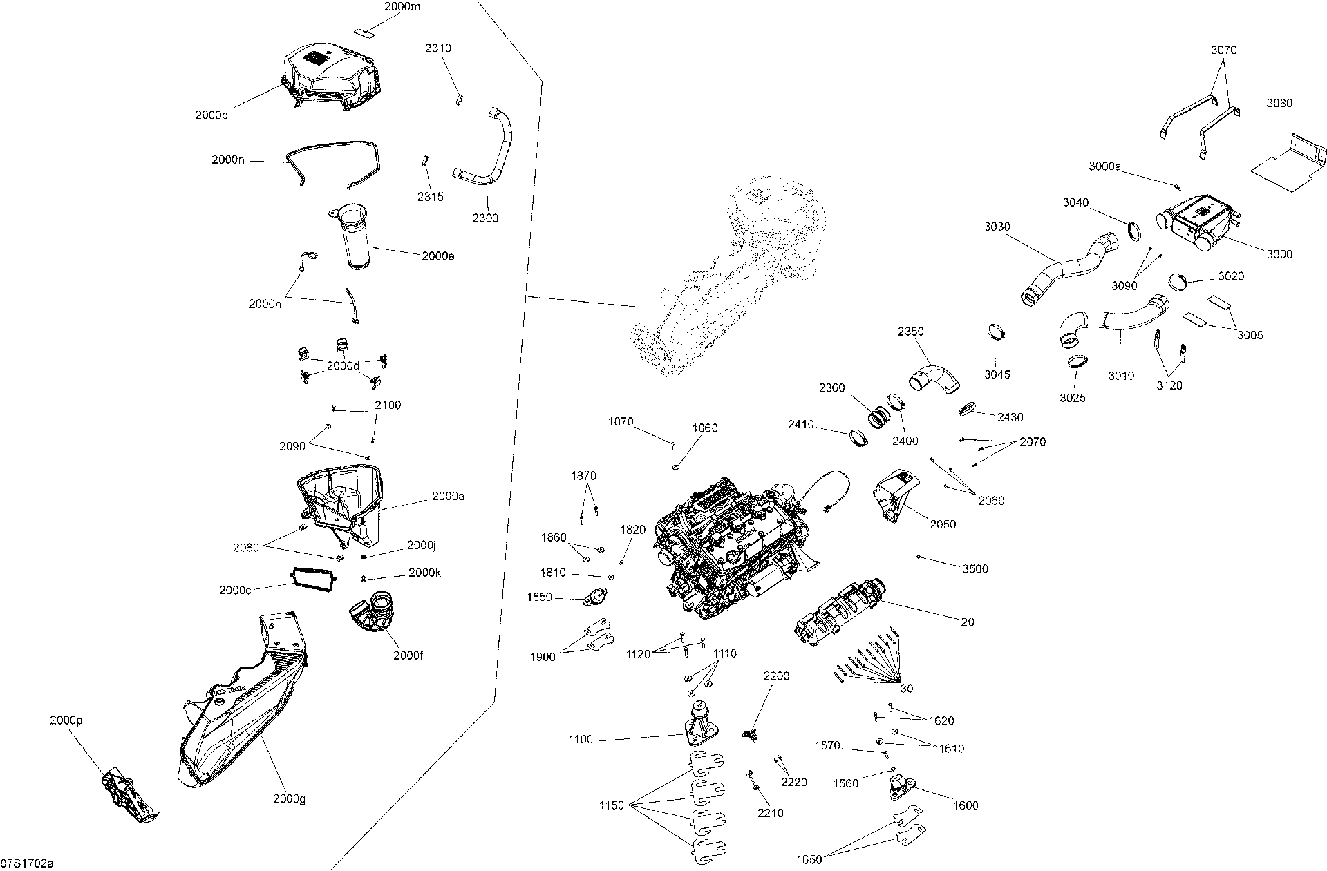 Fits 2015-2017 Sea-Doo GTX LTD iS 260 / GTX S 155 Formed HOSE, OEM Part # 270000948 - schematic diagram