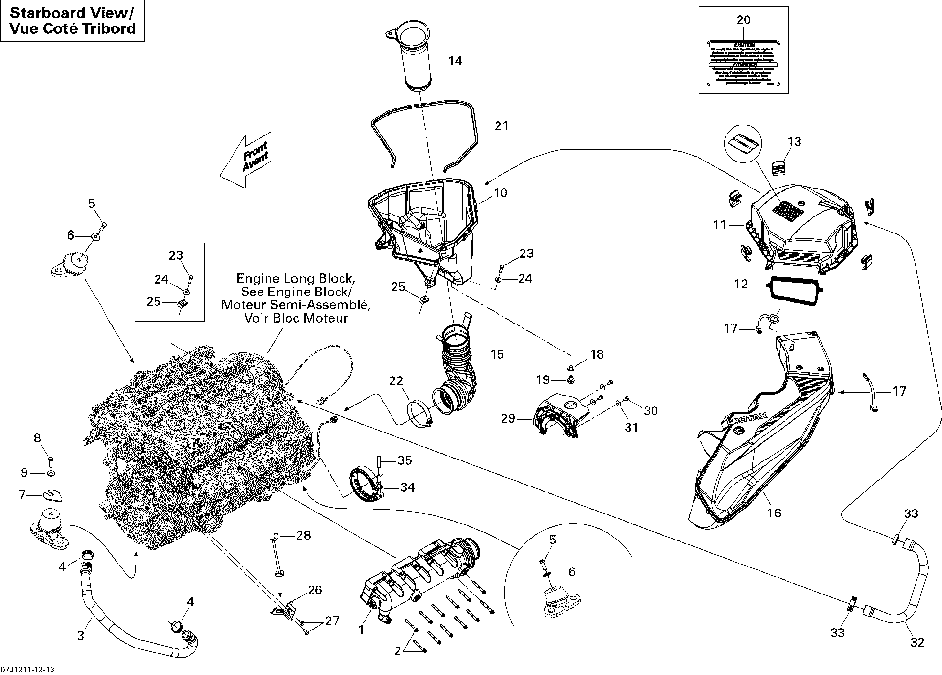 Fits 2010-2012 Sea-Doo 210 Challenger SE 430 / 210 SP 430 Connector HOSE, OEM Part # 273000251 - schematic diagram