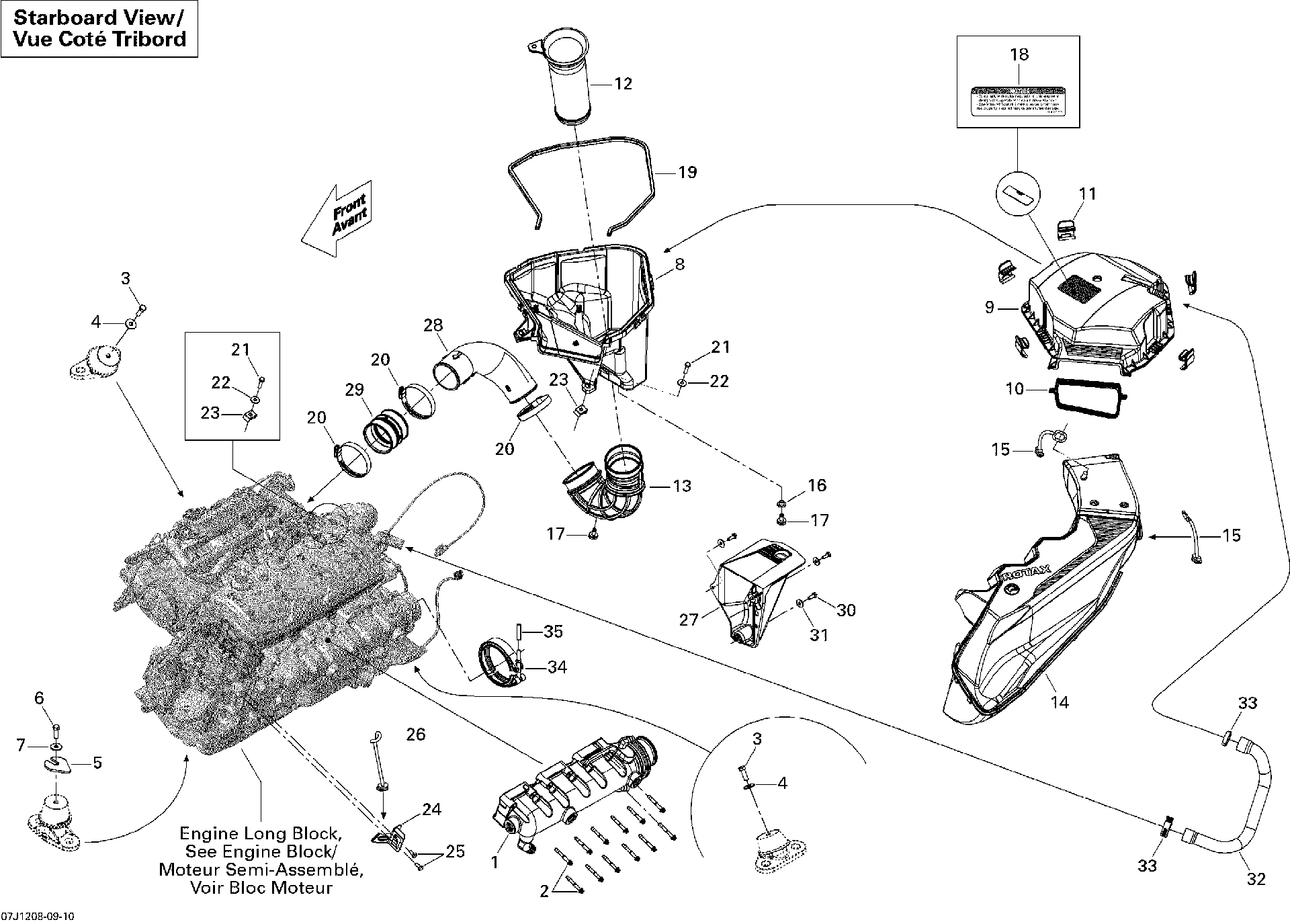 Fits 2010-2012 Sea-Doo 210 Challenger S & Challenger SE 310 / 210 SP 310 Connector HOSE, OEM Part # 273000257 - schematic diagram