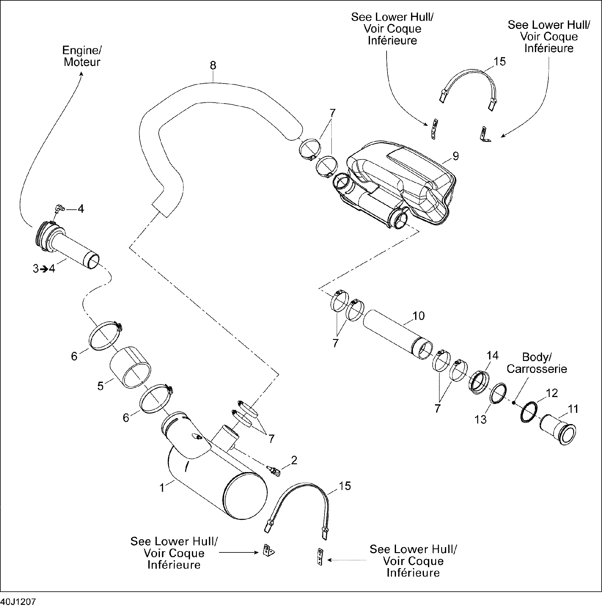 Sea-Doo Exhaust HOSE, OEM Part # 274001471