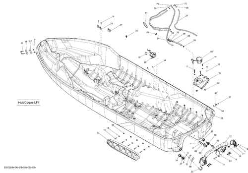Fits 2009-2015 Sea-Doo GTX 155 / GTX LTD 215 Strap CLIP 90°, OEM Part # 275500743 - schematic diagram