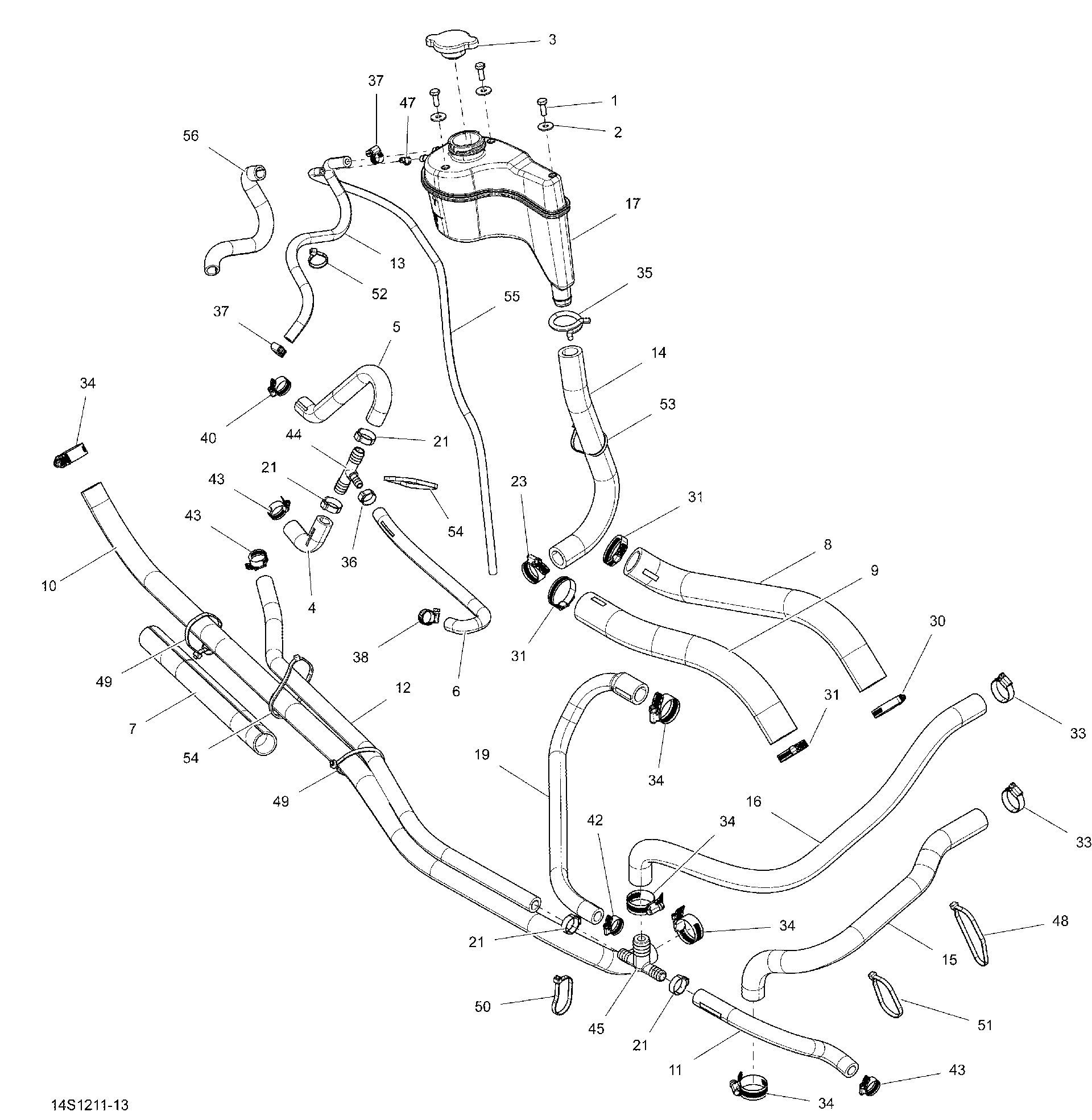 Fits 2010-2012 Sea-Doo GTX LTD iS 260 / RXT 260 (IS) Formed HOSE, OEM Part # 276000239 - schematic diagram
