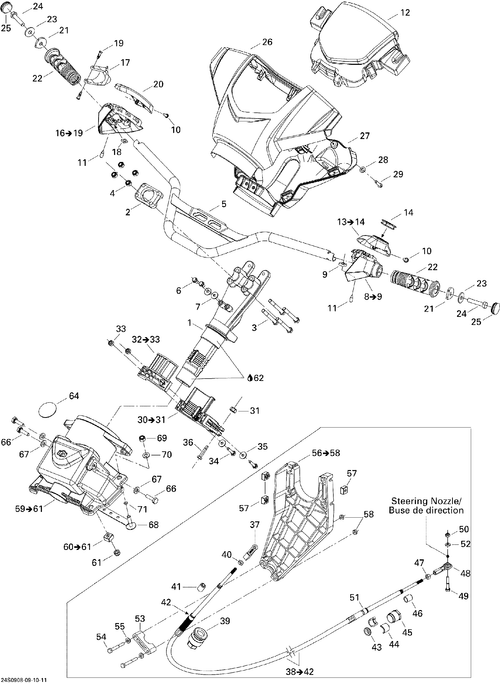 Sea-Doo Steering STEM, OEM Part # 277001507