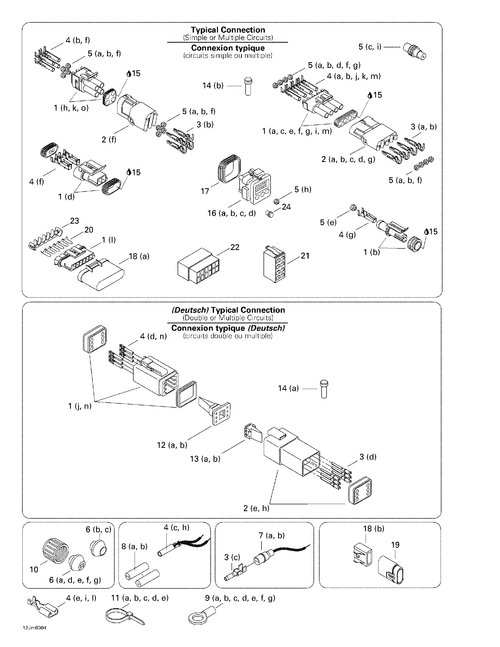 Sea-Doo MALE Connector 4 Circuits, OEM Part # 278000891