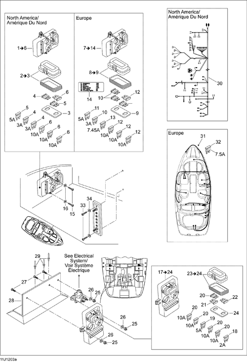 Fits Sea-Doo FUSE 2 Amperes, OEM Part # 278001442