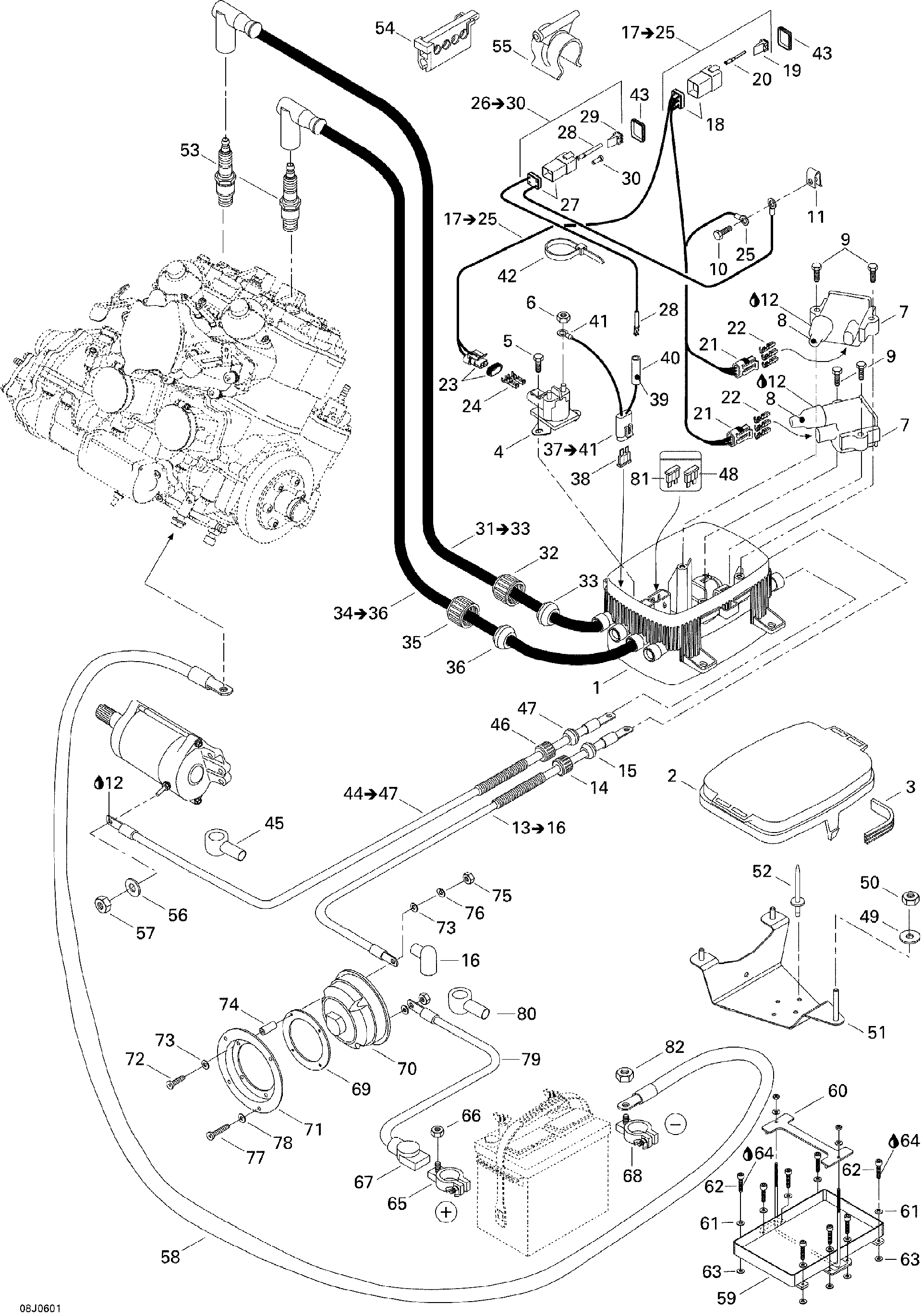 Fits 2004-2015 Sea-Doo | Can-Am | Ski-Doo Sportster LE DI / Outlander 400 EFI Housing TAB, OEM Part # 278001477 - schematic diagram
