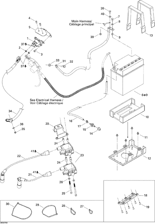 Fits Sea-Doo Starter Cable, OEM Part # 278002138
